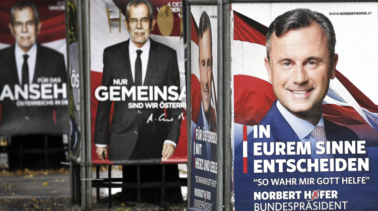 Die Kandidaten für das Amt des österreichischen Bundespräsidenten: Der freiheitliche Norbert Hofer und der grüne Alexander van der Bellen. Kandidaten