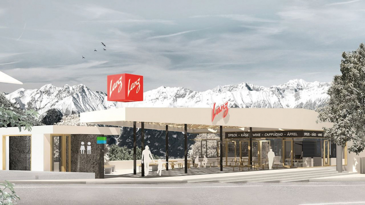 Rendering der Lanz-Raststätte in Schönberg: Ab August offen.