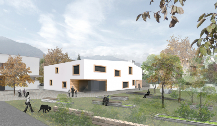 Rendering des neuen Kindergartens in Schluderns