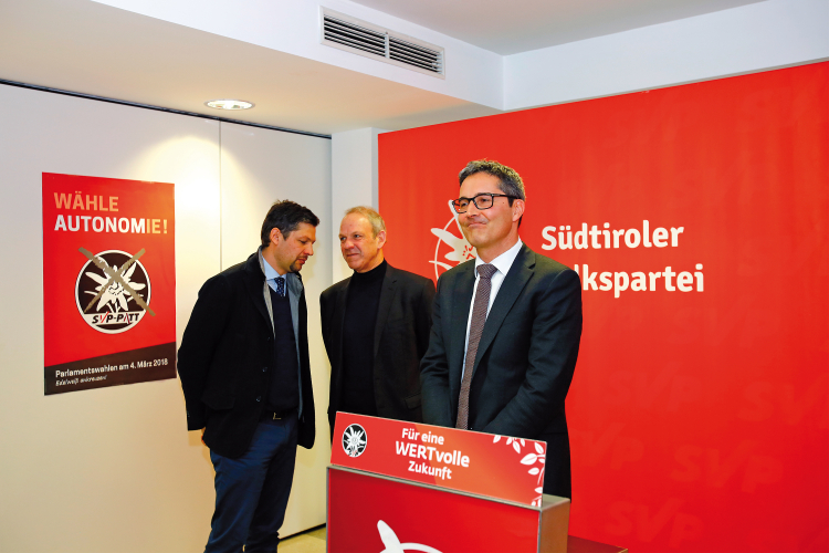 Daniel Alfreider, Karl Zeller und Arno Kompatscher