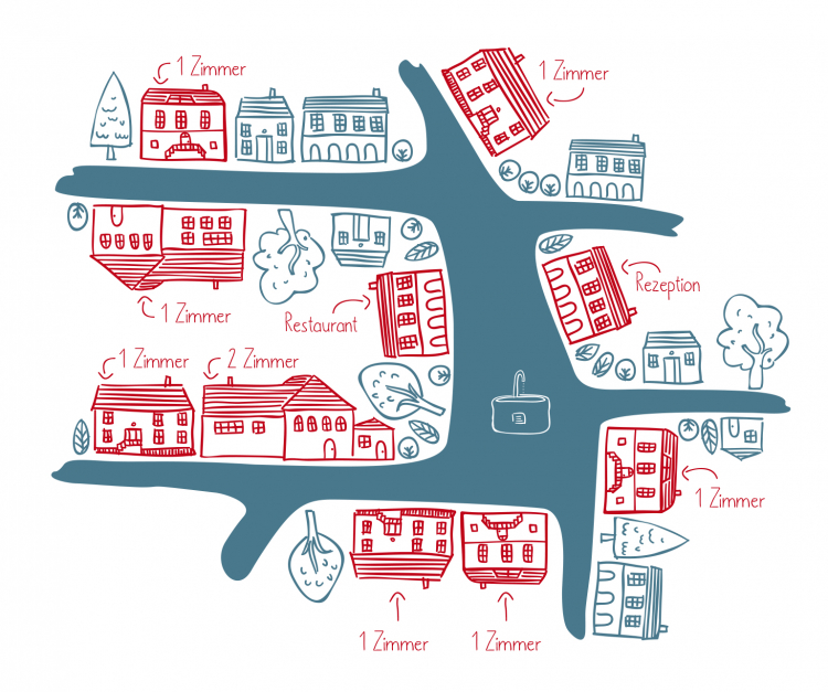 Illustration Dorf-Hotel
