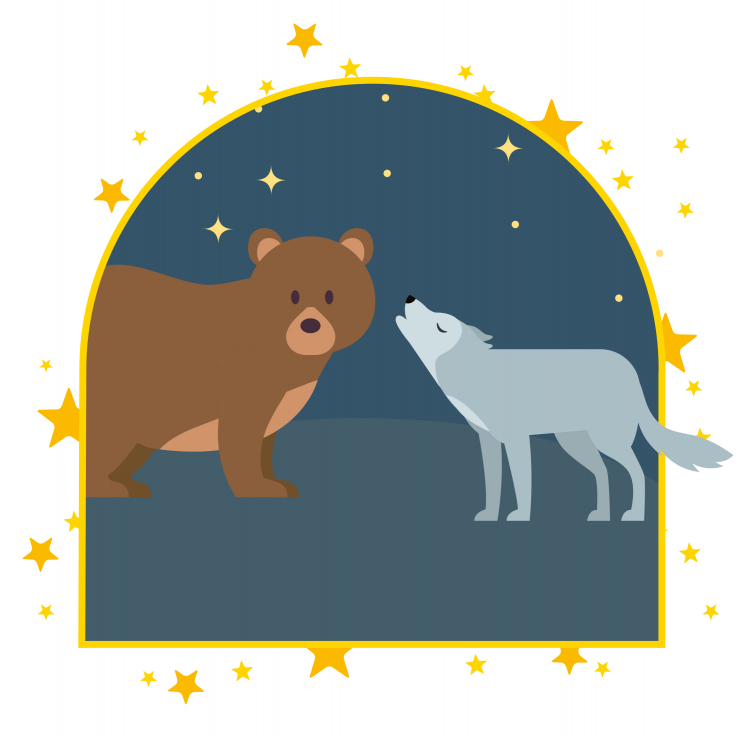 Bär und Wolf