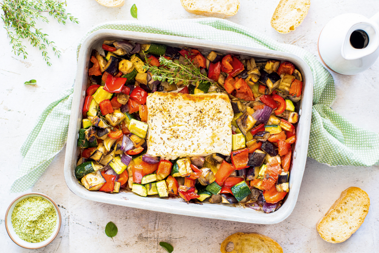 Ofenfeta mit Gemüse