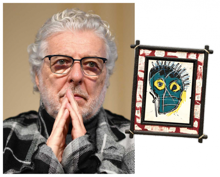 Eine Originalzeichnung von Jean-Michel Basquiat, um die André Heller einen Rahmen mit weiteren Basquiat-Skizzen gebastelt hat. Aus einem „Scherz“ ist ein gutes Geschäft geworden. André Heller