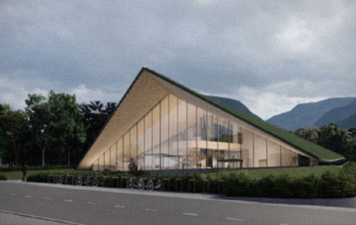 Rendering des geplanten Kulturgüterdepots in Neumarkt: soll Neumarkt zu einem Museums- und Kulturzentrum machen.
