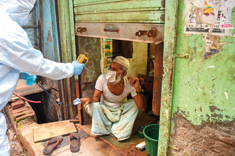 Slum in Indien im Lockdown