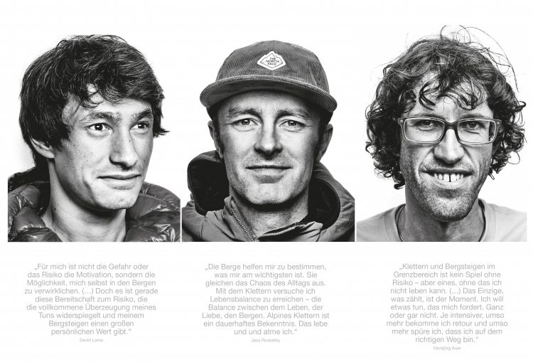 David Lama, Jess Roskelley und Hansjörg Auer