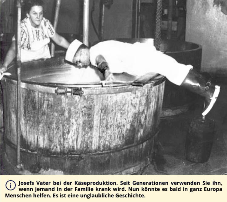 Meldungen über ein angebliches Zaubermittel gegen Cholesterin aus dem „86-Seelen-Dorf“ St. Johann in Südtirol: Ein Josef Eberhofer will mit Käsebakterien Herzinfarkte und Schlaganfälle vermeiden. Die Geschichte stimmt aber nicht.