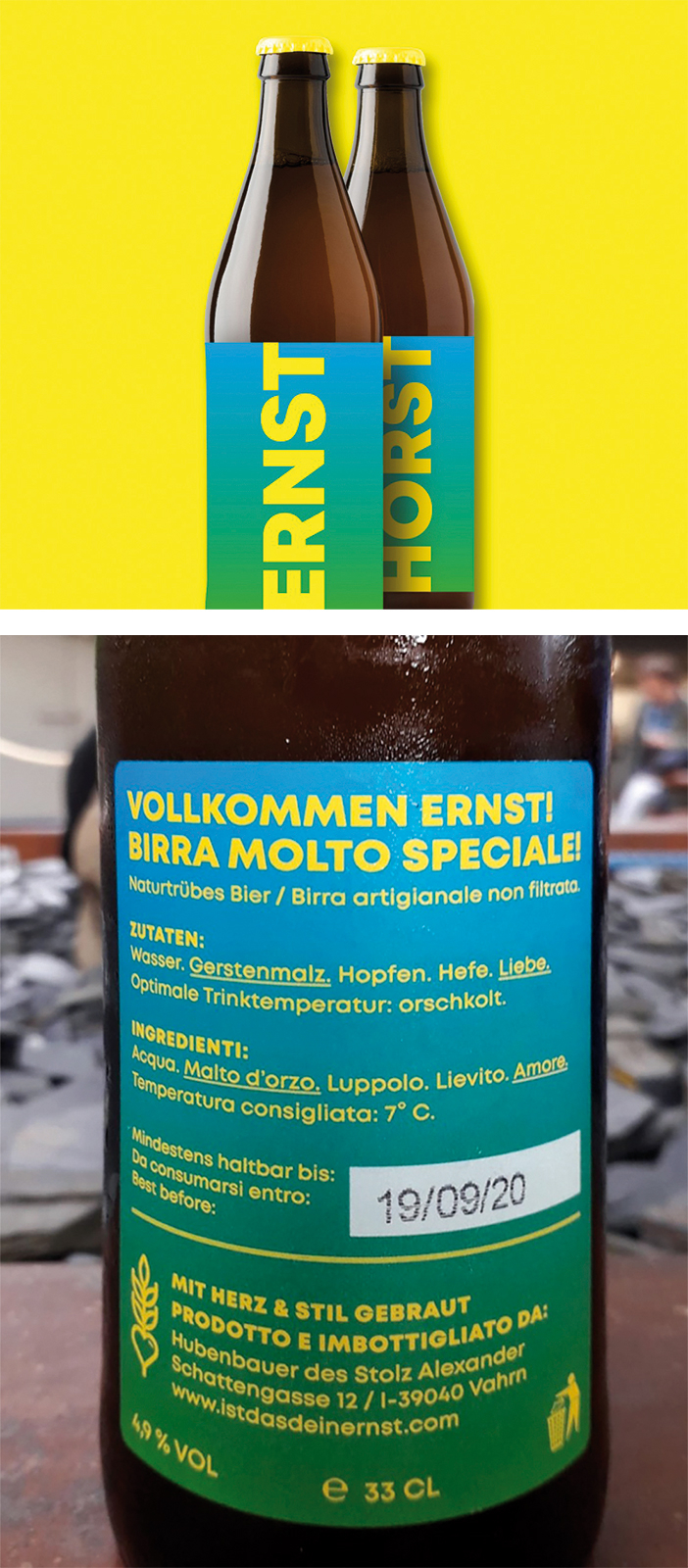 Für die ­Brauerei Forst war „Horst“ kein Spaß, also musste ­daraus „Ernst“ werden.