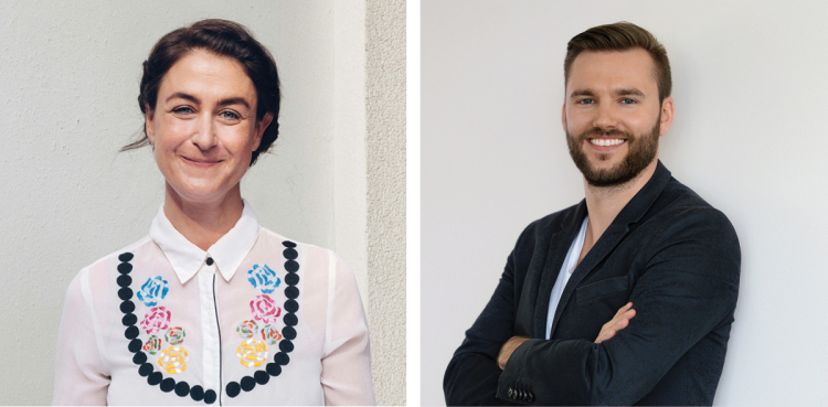 Links: Mirjam Smend ist Gründerin des Münchner Messe- und Konferenzformats „Greenstyle home of sustainable fashion“. Rechts: Thimo Schwenzfeier ist Show Director der nachhaltigen Modemesse Neonyt. Mirjam Smend-Thimo Schwenzfeier