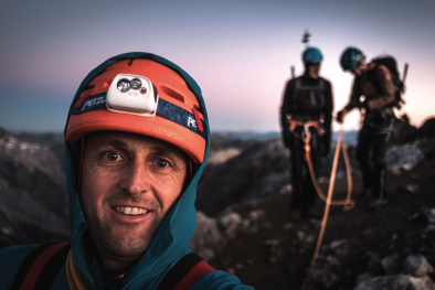 Pauli Trenkwalder mit Klienten am Ortler