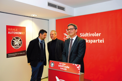 Daniel Alfreider, Karl Zeller und Arno Kompatscher