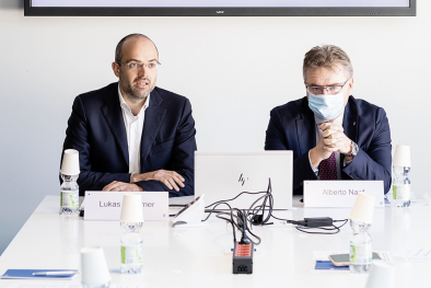 Lukas Ladurner (links) und Generaldirektor Alberto Naef