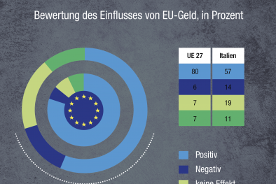 Bewertung des Einflusses von EU-Geld, in Prozent