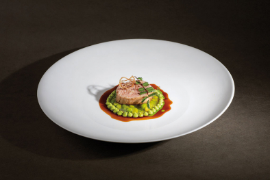 Kalbsfilet auf Erbsen