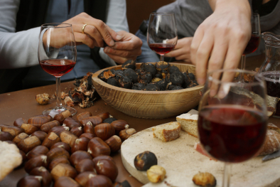Kastanien und Wein