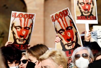 Proteste in Rom gegen Putins Krieg in der Ukraine