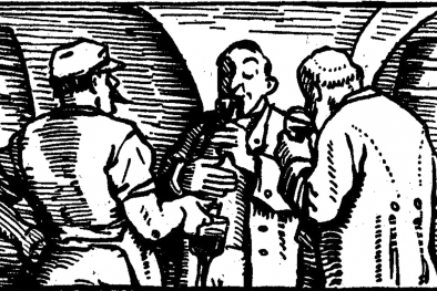 Illustration einer Weinverkostung