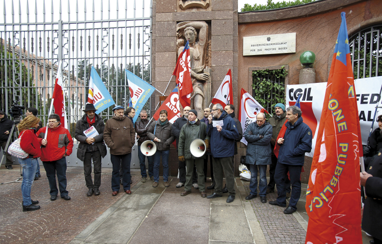Gewerkschaftskundgebung in Bozen